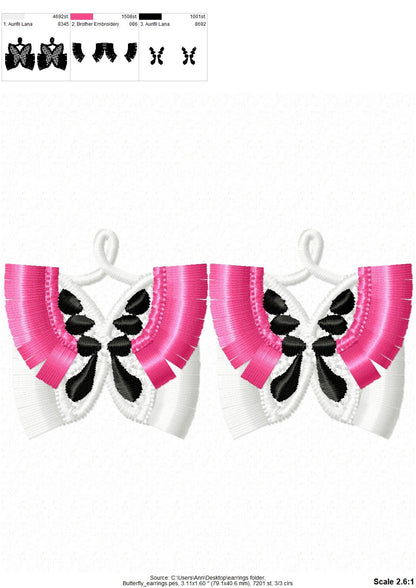 Fringed Butterfly Earrings FSL