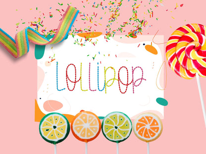 Bean Stitch Thin Line Lollipop Font