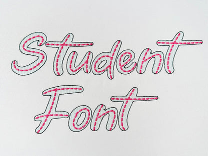 Quick Light Stitch Sketch Font with Bean Stitch on Top