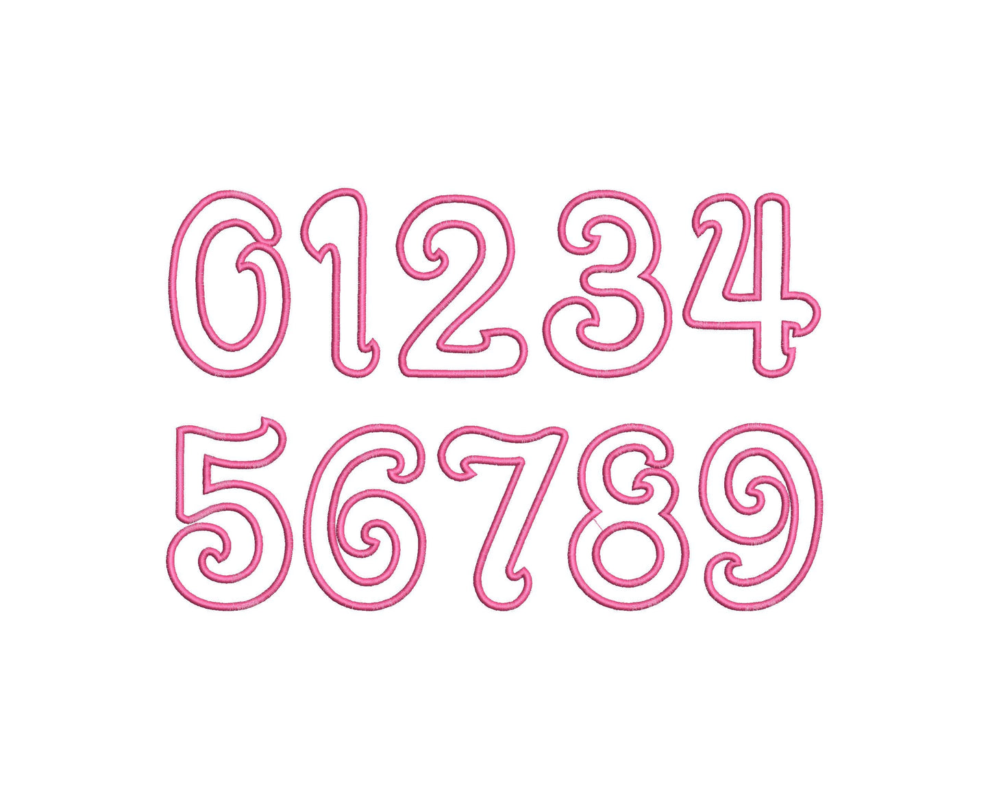 Girly with wide satin stitch Birthday Numbers Applique kids outfit