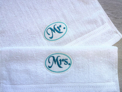 Embossed Towel Mr And Mrs Monogram