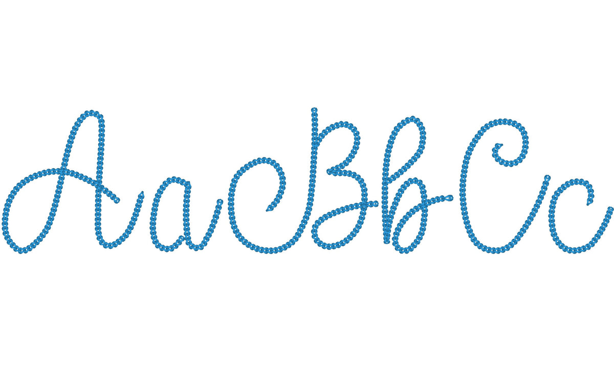 Bold Chain stitch FONT Dense knit effect machine embroidery design ...
