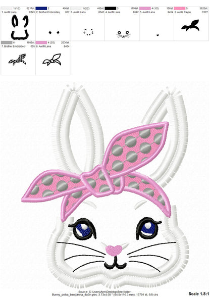 Mini Fringed Bunny Face with Bandanna