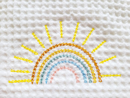 Primitive Chain Stitch Boho Rainbow