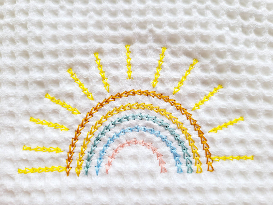 Primitive Chain Stitch Boho Rainbow