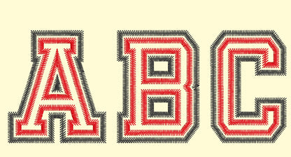 Mini Zig Zag Outline Double Applique Font