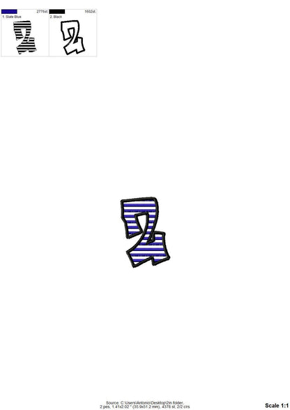 Striped Street Font satin stitch alphabet monogram letters Graffiti