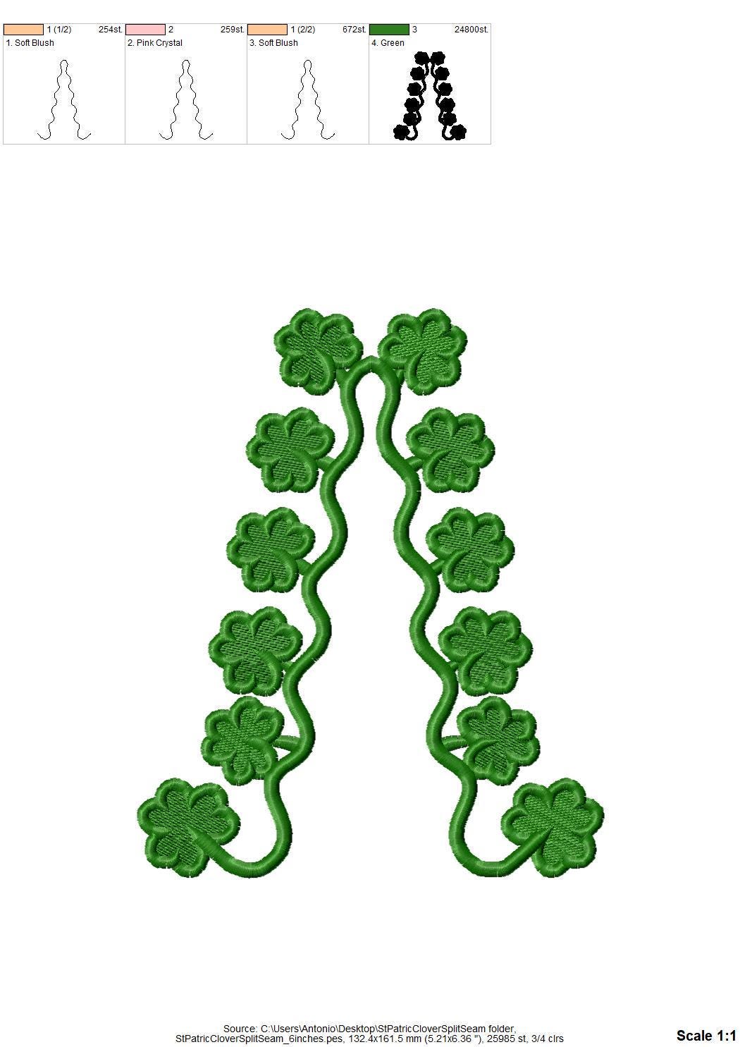 Shamrock Clover Scalloped Split Side Seam