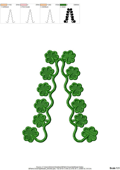 Shamrock Clover Scalloped Split Side Seam