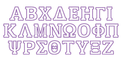 Fraternities Sororities Greek Font Applique