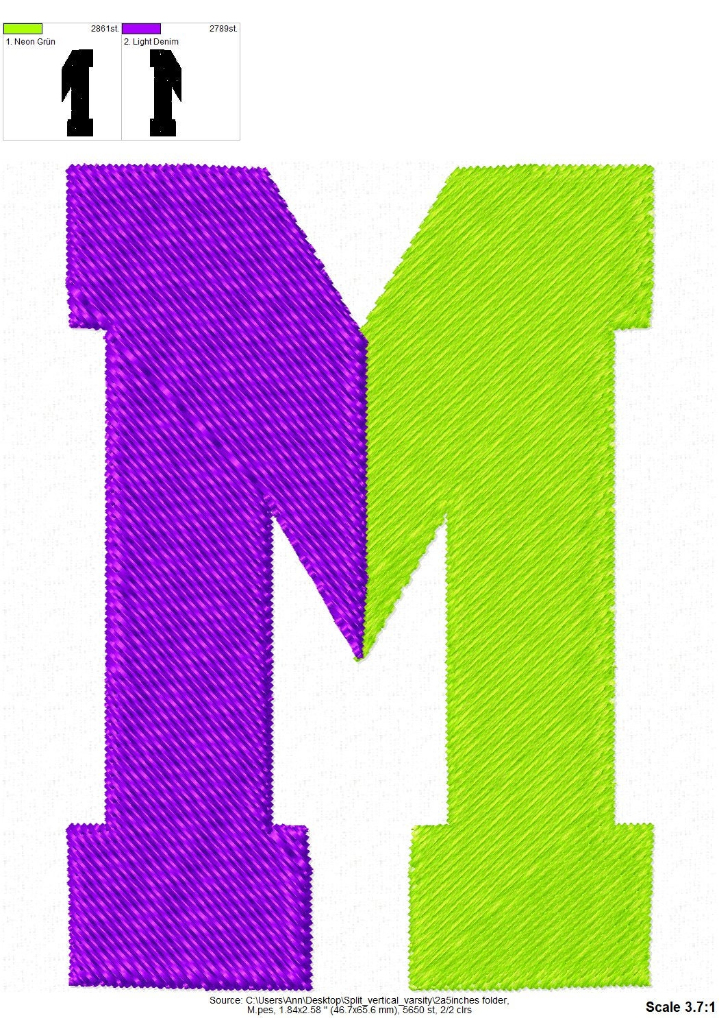 Varsity Fill Stitch Split Font