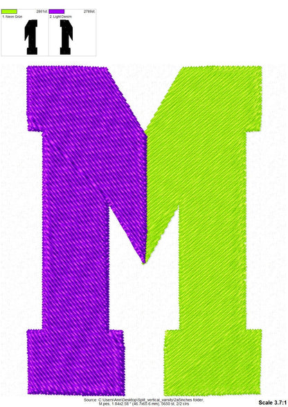 Varsity Fill Stitch Split Font