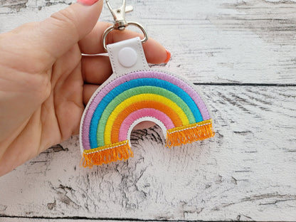 Fringed Rainbow Keychain