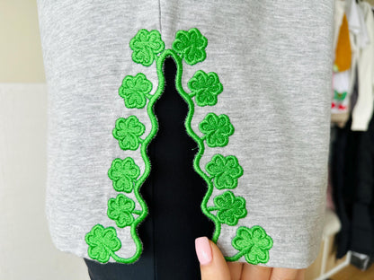 Shamrock Clover Scalloped Split Side Seam