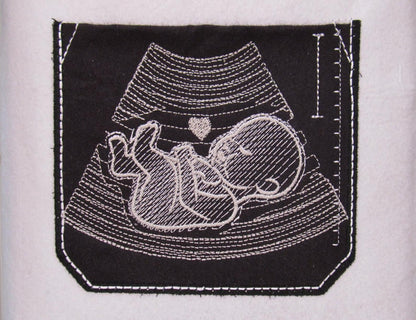 Ultrasound Tech doctor pockets embroidery dsigns Girl and Boy machine