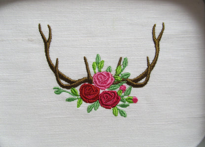 Deer Antlers with Flowers