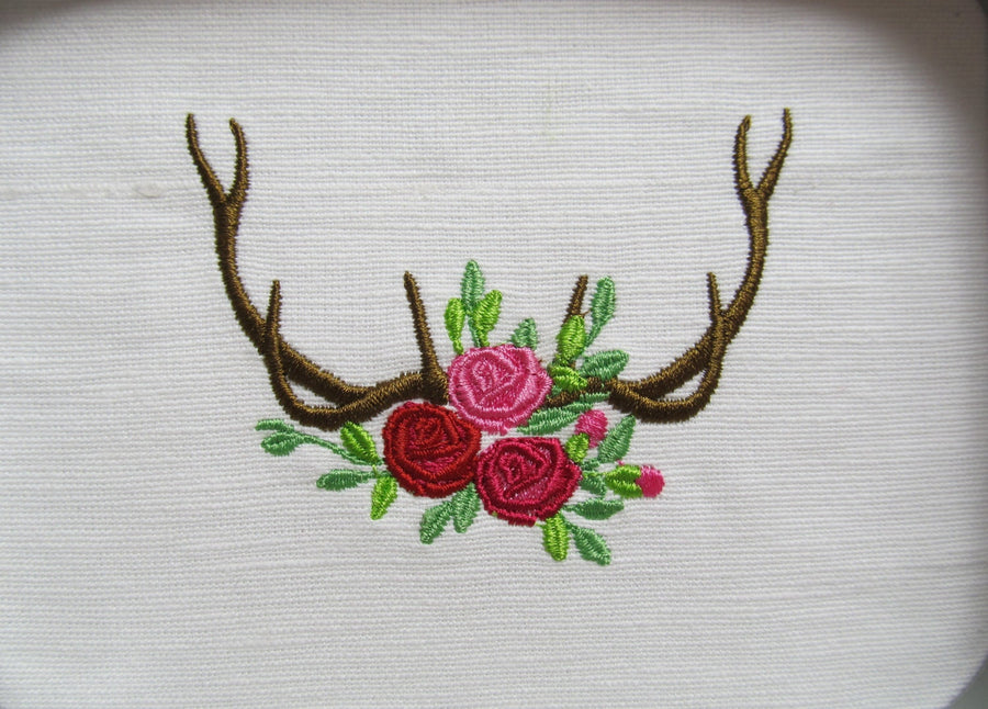 Deer Antlers with Flowers