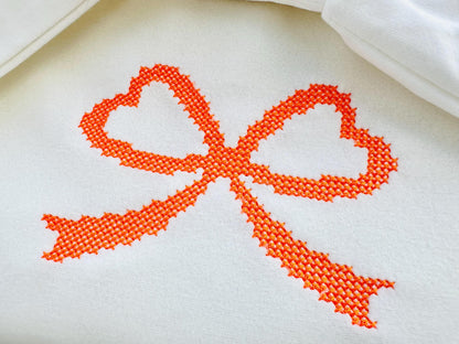 Cross stitch Bow Heart shape ties machine embroidery designs assorted