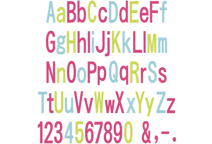 Narrow Faux Chenille Block Font