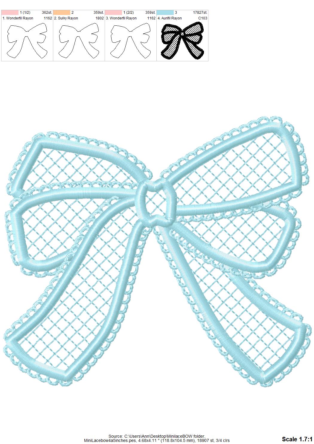 Mini Small Lace Bow Applique