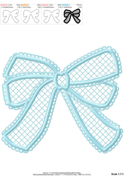 Mini Small Lace Bow Applique