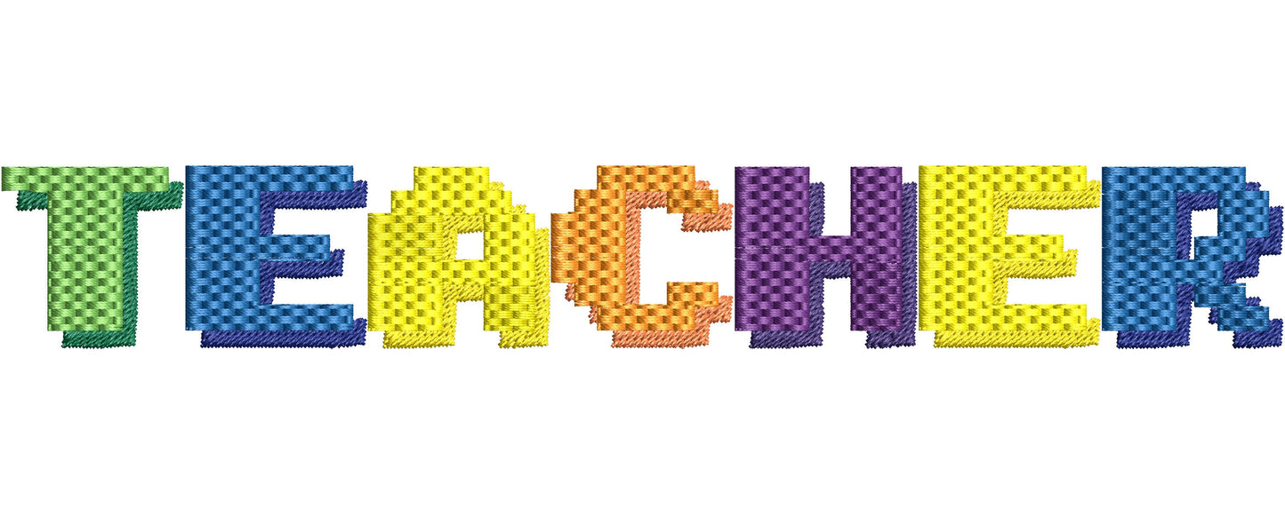 Pixel Miner Bricks Block Type Shadow Font