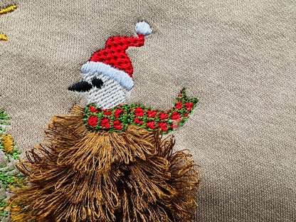 Fringed Santa Chicken and Christmas Tree