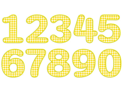 Retro Wide Satin Numbers Applique