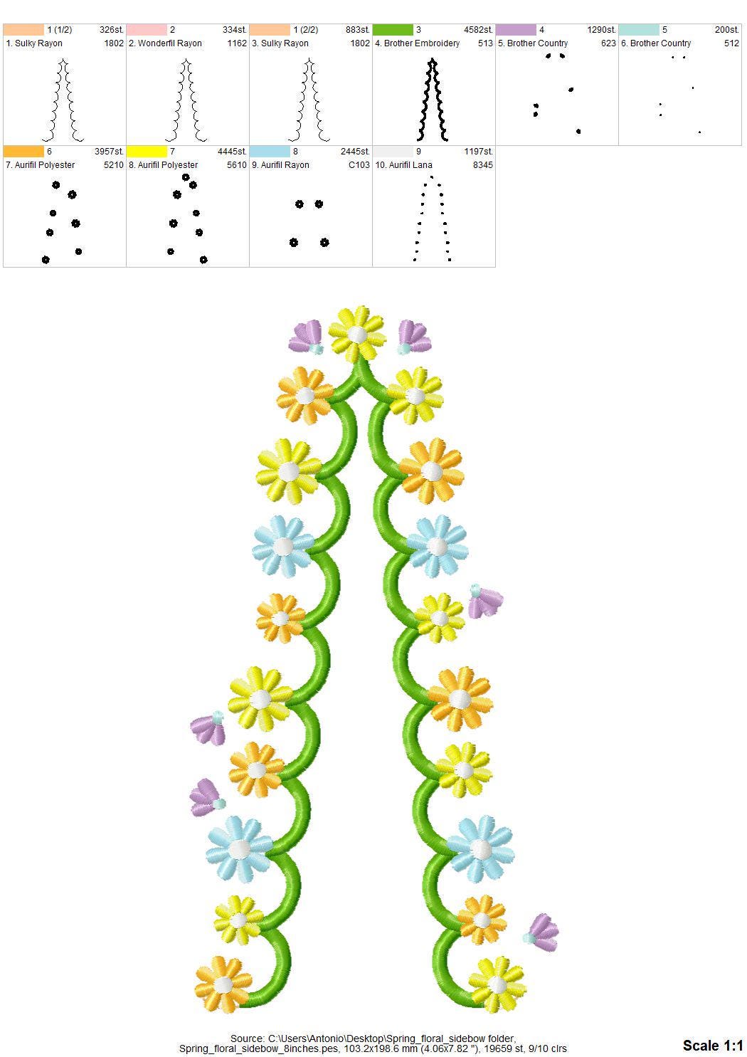 Spring Floral Scalloped Split Side Seam