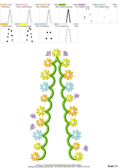 Spring Floral Scalloped Split Side Seam