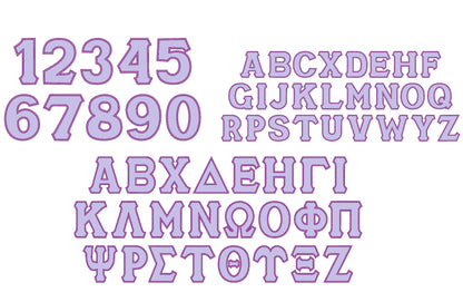 Regular English and Sororities Greek Font Set