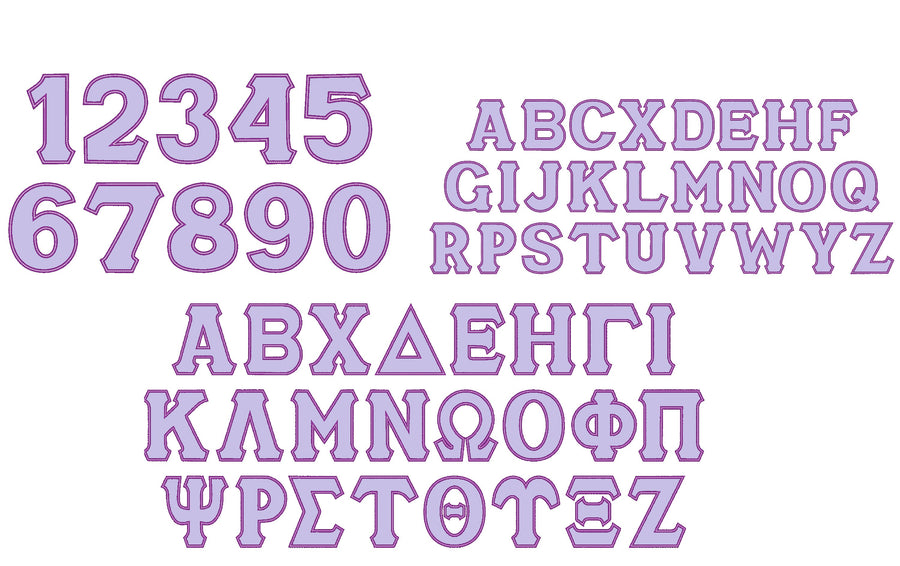 Regular English and Sororities Greek Font Set