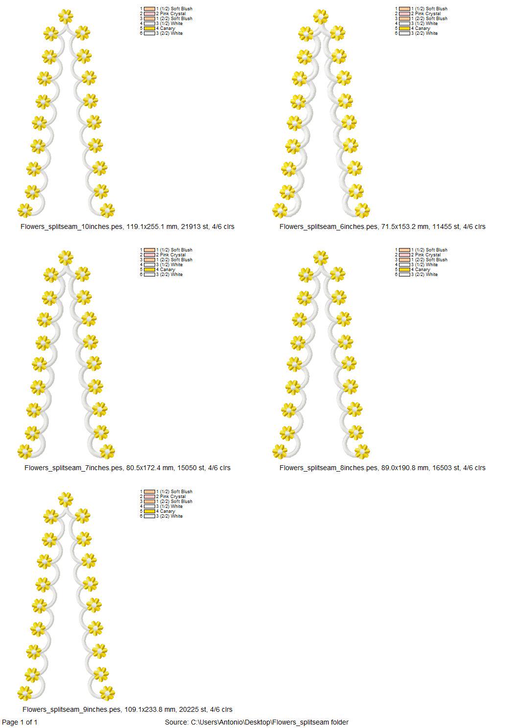 Floral Scalloped Edge Split Side Seam