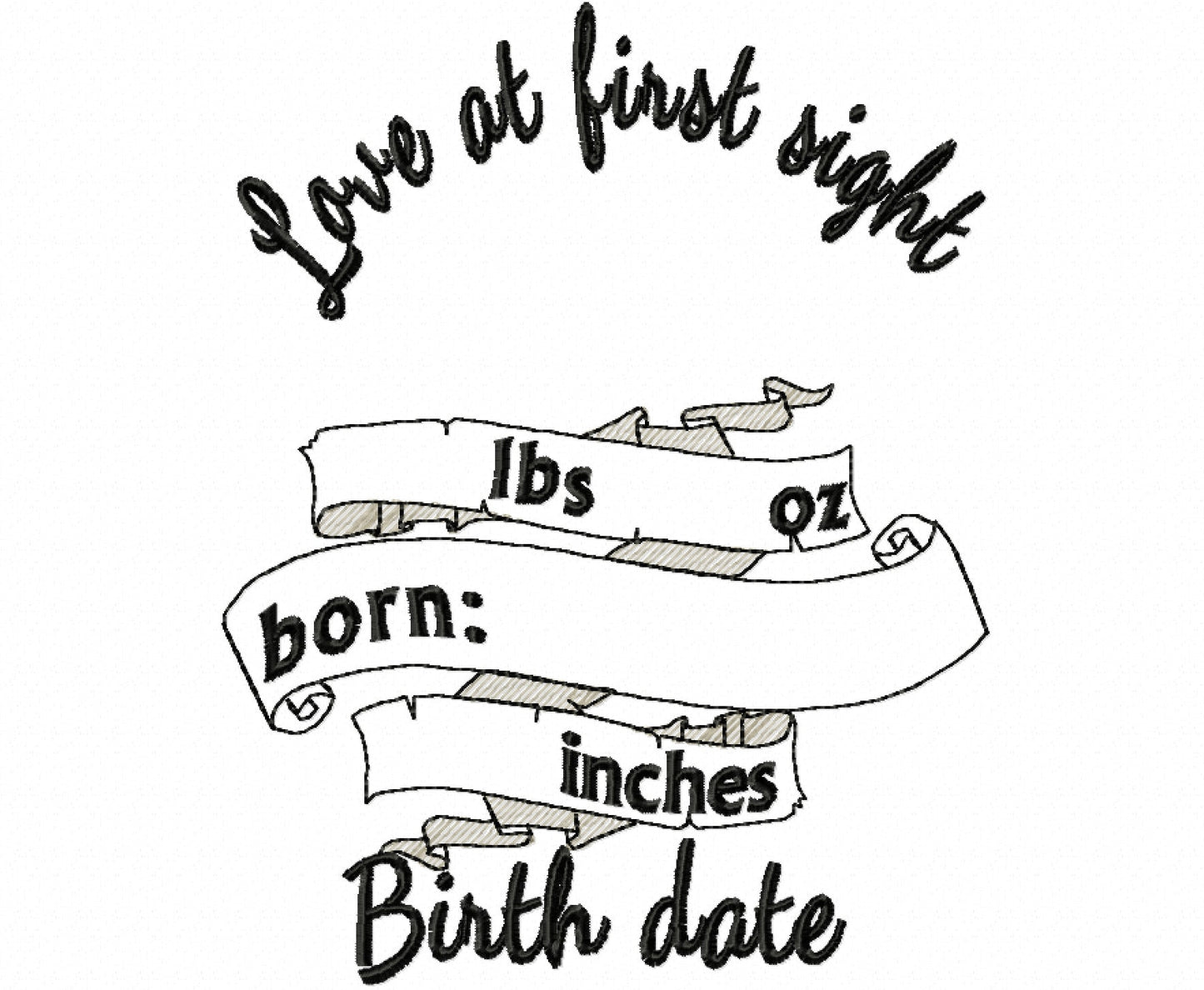 Birth Announcement Template and Mini Font Set