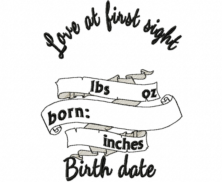 Birth Announcement Template and Mini Font Set