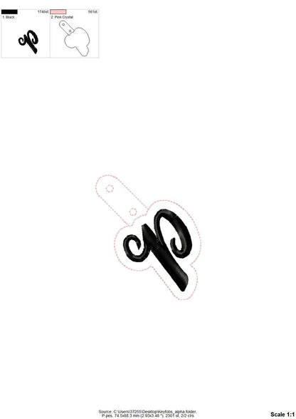 Initial Script Monogram Keychain