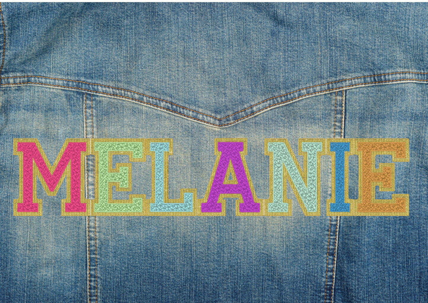 Faux Chenille Glitter HTV Athletic Font