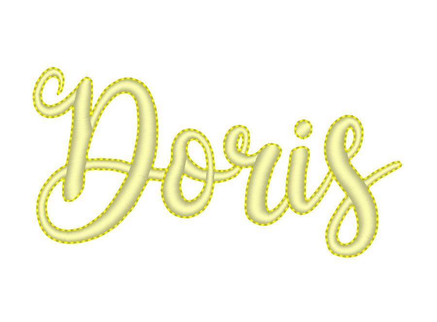 Handwritten Font with Outline Doris