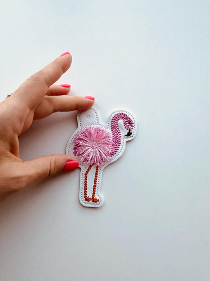 Fringed Flamingo Keychain