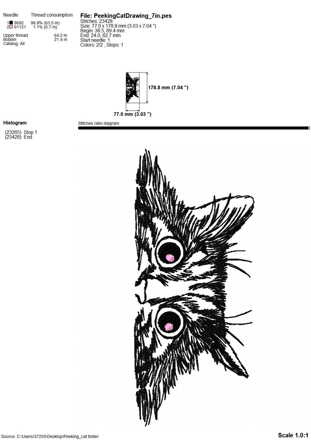 Peeking Cat Head Outline