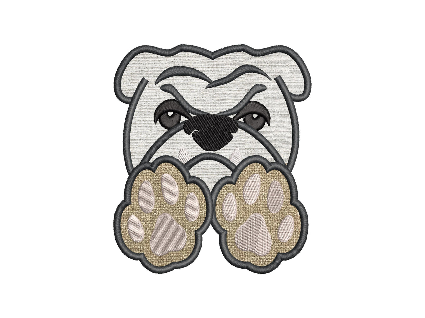 Bulldog and Paw Applique