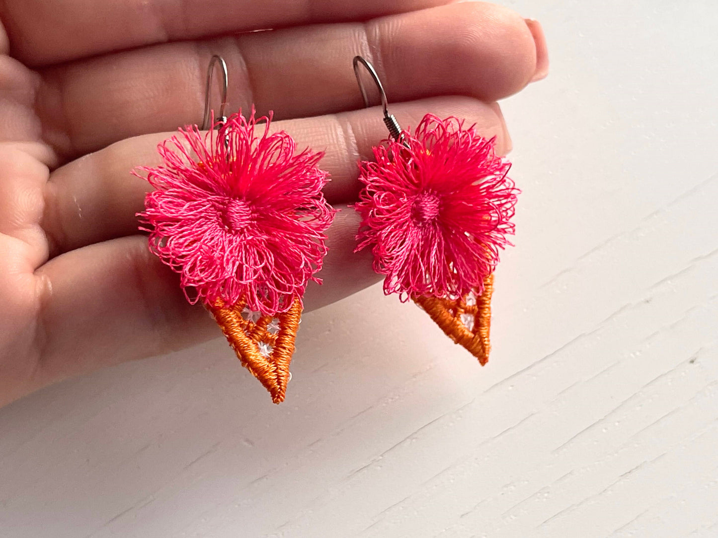 Cute Fringed Ice Cream Earrings