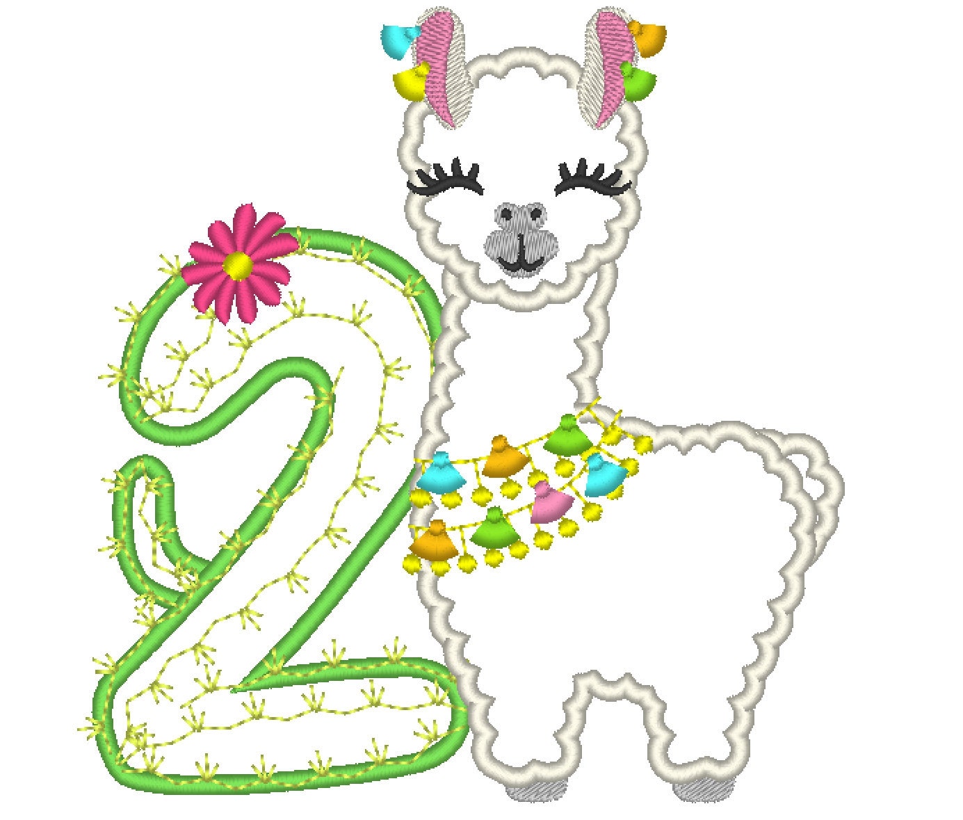 Llama Cactus Birthday Number Set