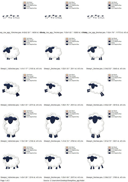 Mini baby Sheep Little Lamb farm animal machine embroidery applique