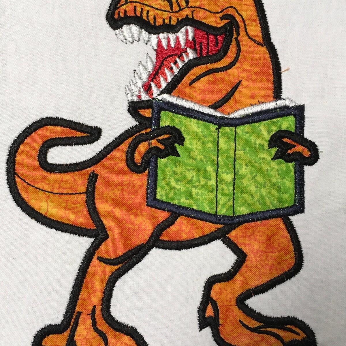 Dinosaur Reading Book Applique