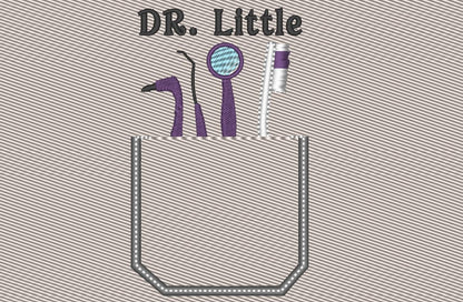 Little Doctor Dentist Genuine Pocket ITH