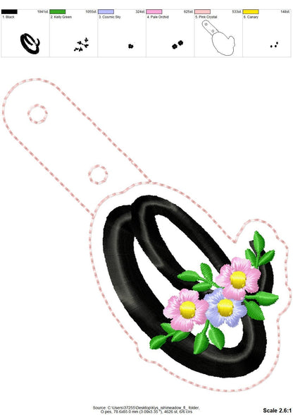 Meadow Floral Monogram Keychain ITH