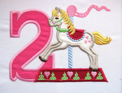 Carousel Rearing Horse Birthday Numbers