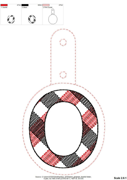 Gingham Plaid Monogram Keychain