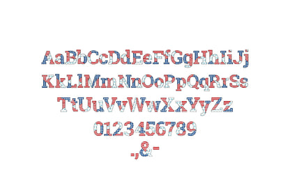Patchwork Usa Flag Patterned Block Font